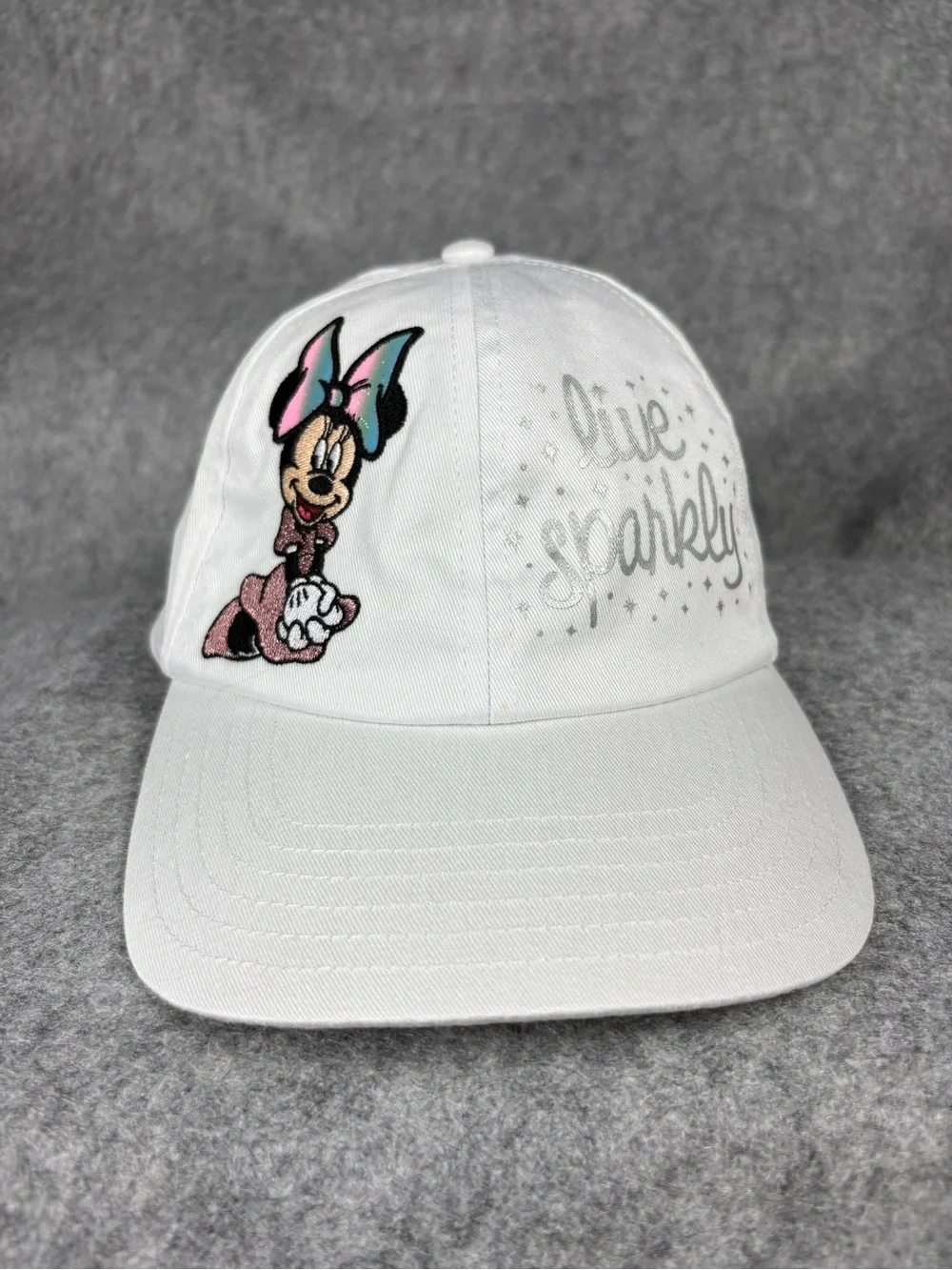 Disney Parks Minnie Mouse Live Sparkly White Youth Adjustable Hat